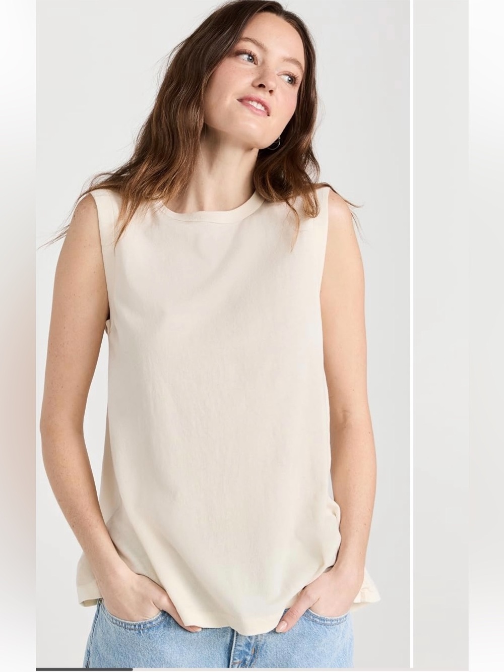 THE GREAT.  The Sleeveless Crew Tank